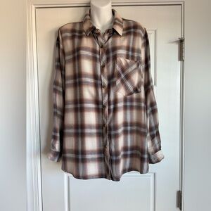 Becool Casual Plaid Button-Down Shirt